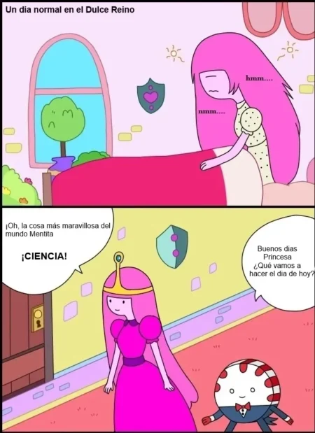 Princesa Bubblegum despierta y grita ciencia mientras Mentita la mira antes de tener sexo anal intenso estilo Adult Time.