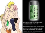 Naruto desnudo rodeado de chicas excitadas que lo tocan y desean mientras se promociona el desodorante Sage.