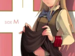 Anime de Holic + Holic 1 Side M con chica rubia levantando su falda negra para mostrar sus bragas y vagina.
