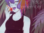 Mujer anime de piel azul y pelo morado con top corto negro y falda rosa hablando por teléfono en How Deep Is Your Remember.