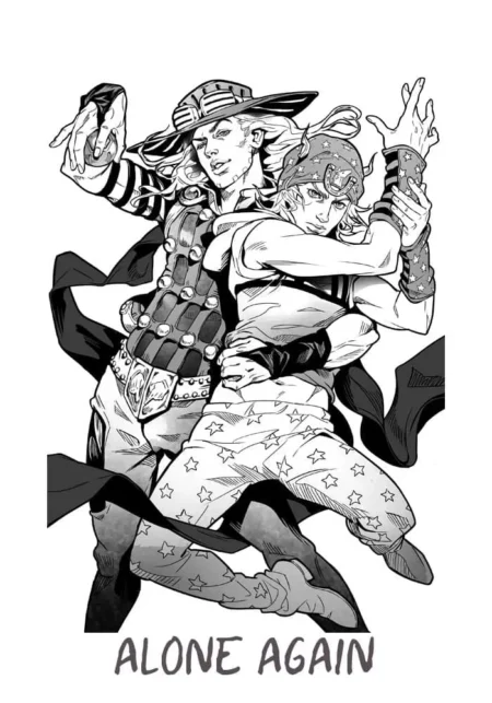 Marion y Gyro en abrazo íntimo con ropa ajustada y poses sugerentes, evocando tensión sexual y deseo erótico.