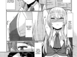 Manga de Koremo Benkyou No Hitotsu Dayo con mujer rubia excitada, pechos grandes y rostro sonrojado en ropa escolar.