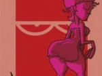 Portada de cómic NSFW de El Laboratorio de Dexter con Dee Dee en lencería rosa ajustada resaltando sus curvas y glúteos.