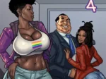 Portada de The Mayor Vol. 4 con dos mujeres curvilíneas y pechos grandes junto a un hombre gordo en traje.
