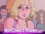 Portada de cómic erótico Girls Bathroom con mujer rubia excitada y pechos grandes en un baño.