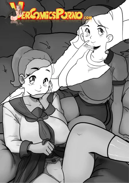 Dos mujeres sensuales de Viaje De Placer 2 descansando juntas con pechos grandes y ropa ajustada en una cama.