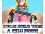 Zelda desnuda del pecho hacia abajo vista a través de una tableta Sheikah que revela sus senos y pezones erectos.