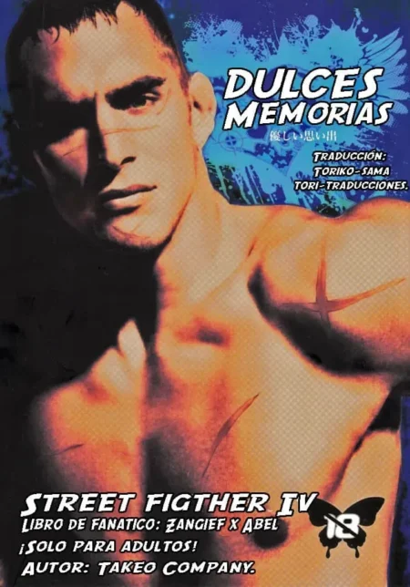 Portada erótica de Street Fighter IV con Zangief y Abel, torso musculoso y desnudo con cicatrices para adultos.