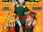 Izuku Midoriya con Peach y una mujer pelirroja en la portada del doujinshi erótico Animal Magnetism Episodio 2.