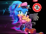 Portada de cómic erótico de Sonic The Whore Cop con una eriza azul sexy vestida de policía con pechos grandes y provocativos.