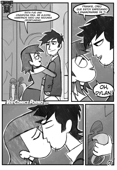 Frankie y Dylan se abrazan y se besan apasionadamente antes de pasar a un encuentro sexual explícito.