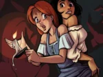 Dos mujeres jóvenes en ropa interior y vestidos cortos, una abrazando a la otra por detrás tocando sus nalgas.