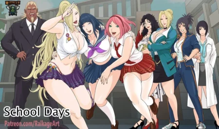 Mujeres voluptuosas de School Days con pechos enormes y traseros grandes en uniformes ajustados y provocativos.