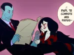 Marceline masturba el pene erecto de su padre mientras él lee el periódico en una escena erótica y explícita.