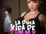 Mujer joven de pechos grandes y escote pronunciado junto a un adolescente en La Dura Vida De Timmy Capítulo 2.