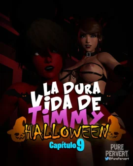Dos mujeres jóvenes con lencería erótica y temática de Halloween para La Dura Vida De Timmy Capítulo 9.