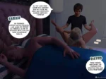 David penetra a Sarah mientras Luke duerme profundamente a su lado en la cama.