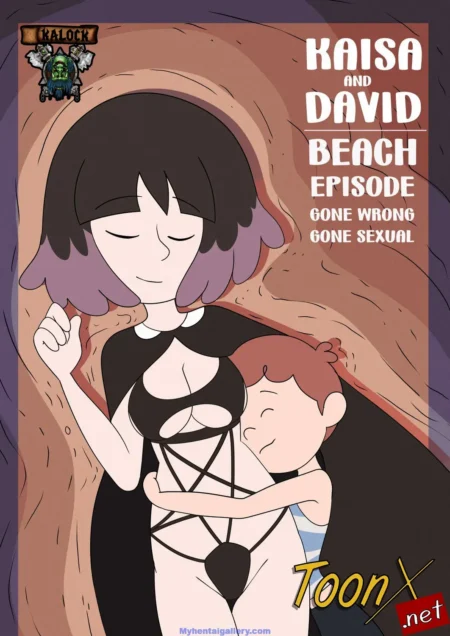 Kaisa con lencería negra erótica y David abrazando su vientre en una escena sexual explícita de Hilda.