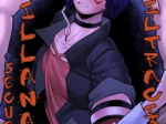 Mujer pelinegra con ropa rasgada y expresión excitada en la portada del doujin NSFW Infiltración Villana: Secuelas.