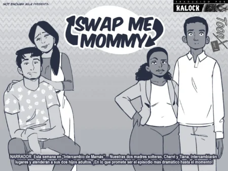 Dos madres solteras y sus hijos adultos participan en un intercambio sexual explícito en Swap Me Mommy.