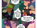 Dib observa los genitales expuestos de Gaz mientras ella juega videojuegos en un cómic erótico de Invader Zim.