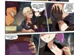 Amity tienta a Hunter tocándole el pecho y los glúteos mientras Luz observa con deseo su juego erótico y provocador.