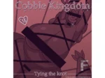 Antropomorfa con pechos grandes atada con cintas negras, vendada y con collar en Cobble Kingdom Tying the Knot.