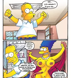 Ver - La Sorpresa de Marge Simpson al Sentir el Pene de Ned Flanders en el Culo (DrawnSex) - 1